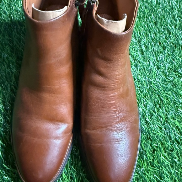 Franco Sarto Happily Ankle Boots Women's 8.5M - Brown Leather Side Zip Boots - Picture 10 of 16